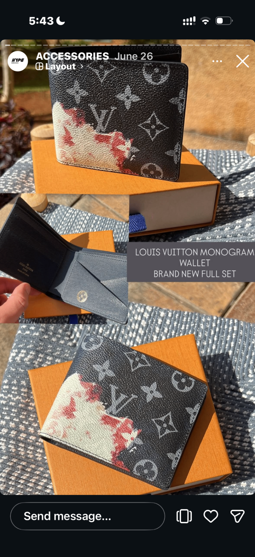 Louis Vuitton Multiple Wallet — Monogram Ink Watercolor